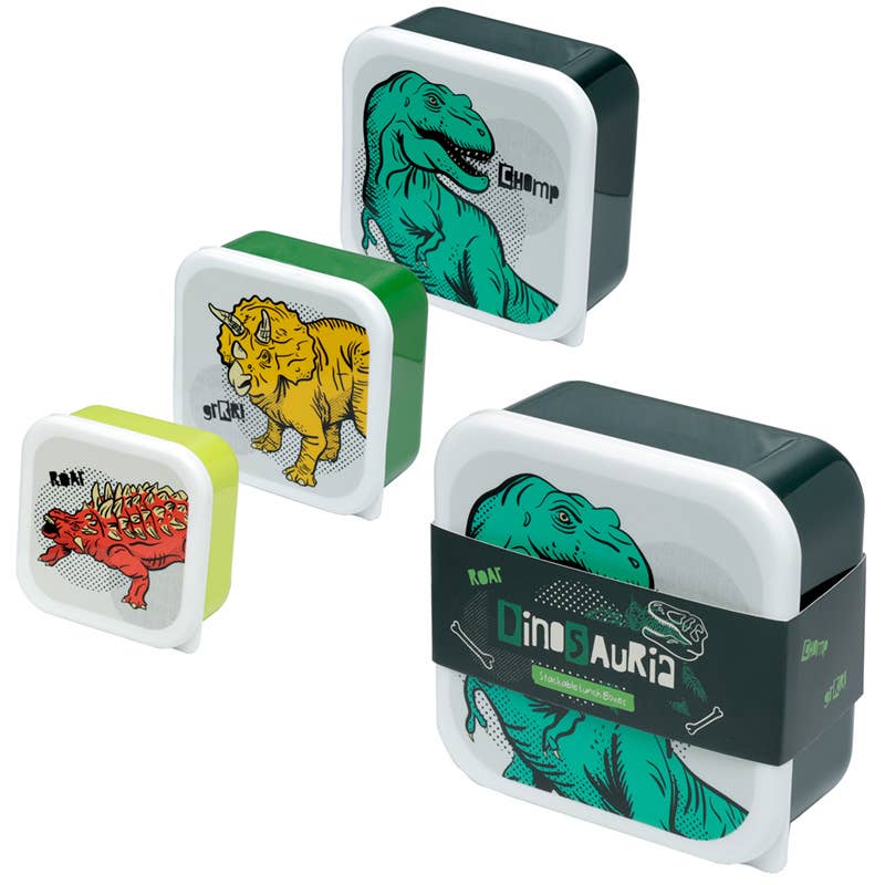 Snack Pot Sæt 3-pak, M/L/XL – Dinosauria – Puckator