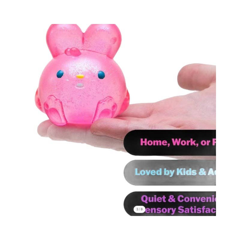 Kanin-squishy – Blødt klemmelegetøj i pastel