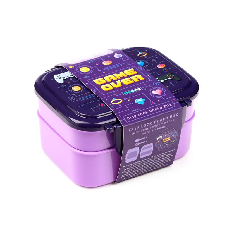 Game Over Clip Lock Bento-madkasse med Bestik – Puckator