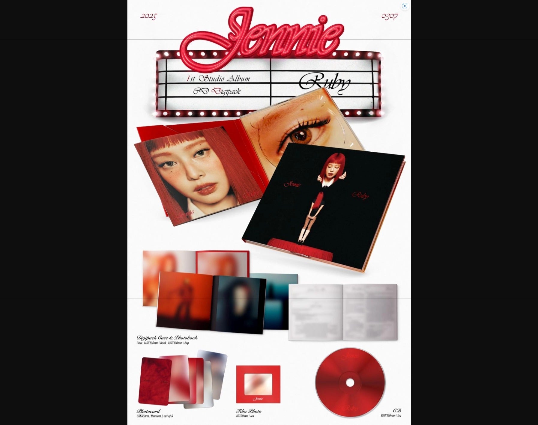 JENNIE - The 1st Studio Album [Ruby] (Digipack Ver.)