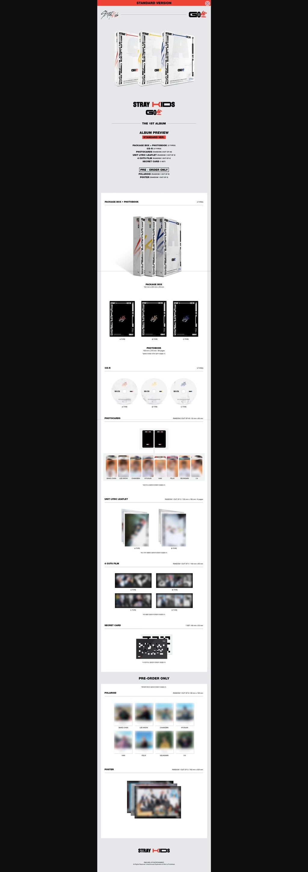 Stray Kids - 1st Album [GO生 : GO LIFE] (A / B / C Ver.)