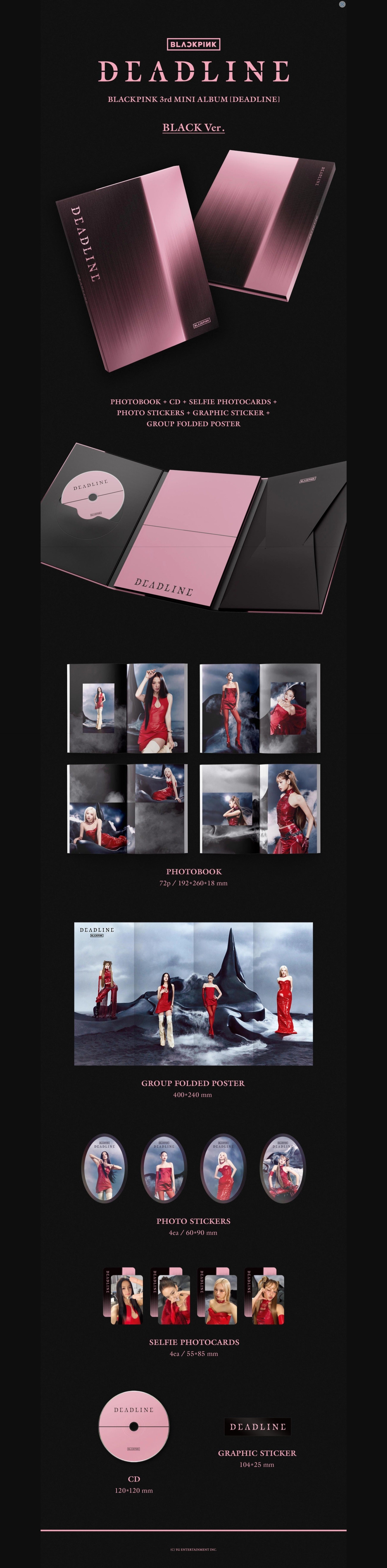 BLACKPINK - 3rd Mini Album [DEADLINE] (BLACK Ver. / PINK Ver.) (VERSION : BLACK Ver.)