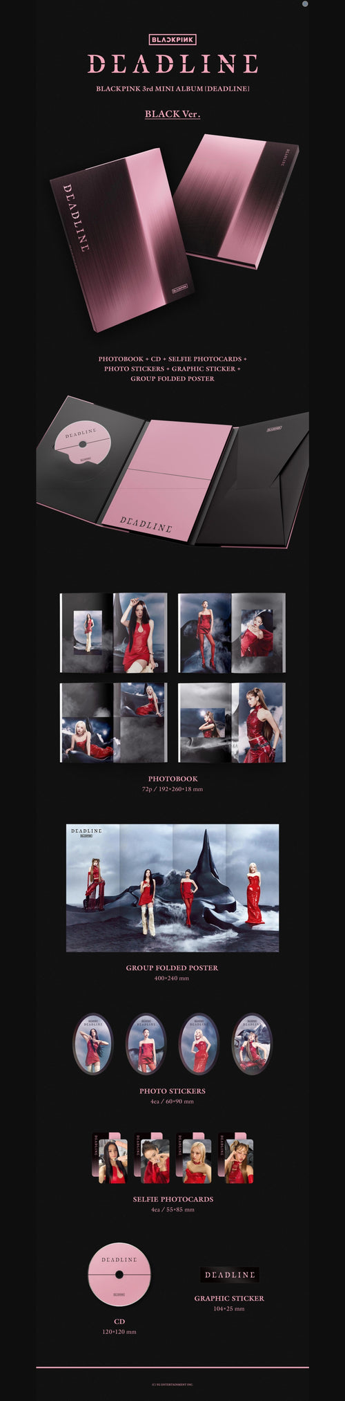 BLACKPINK - 3rd Mini Album [DEADLINE] (BLACK Ver. / PINK Ver.) (VERSION : BLACK Ver.)