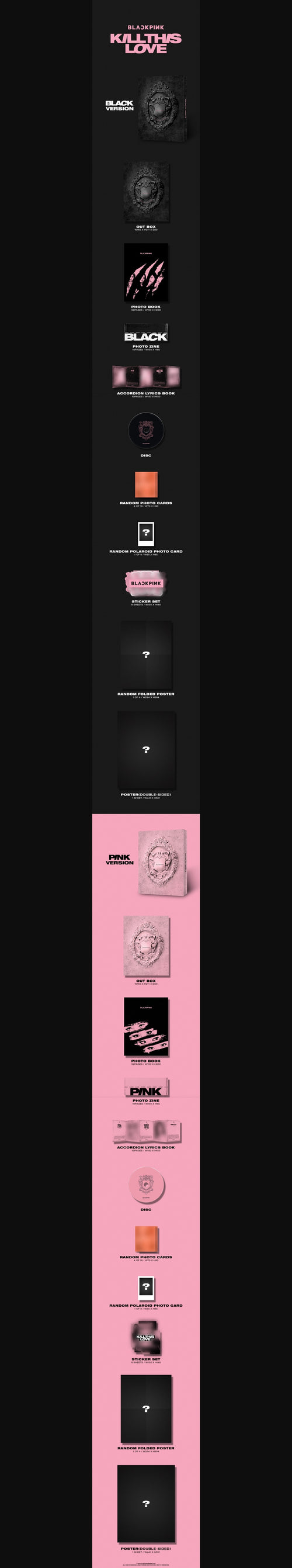 BLACKPINK - 2nd Mini Album [KILL THIS LOVE] (BLACK / PINK Ver.)