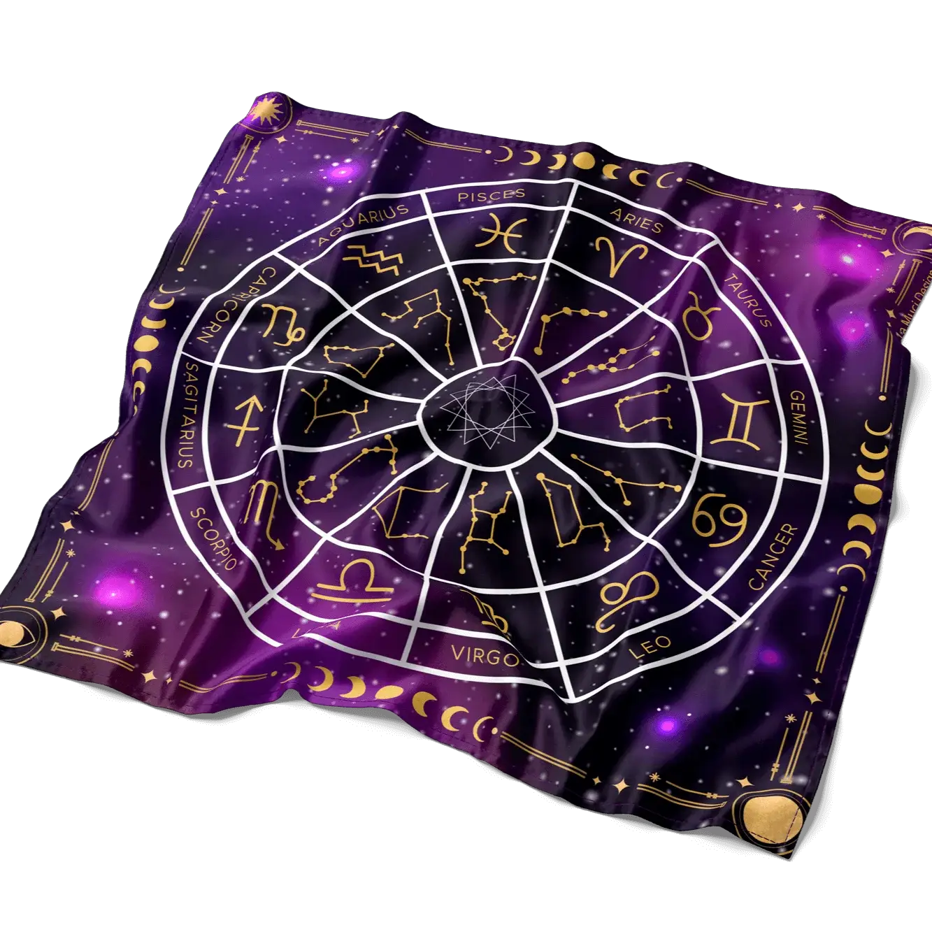 LA MUCI DESIGN – Lilla Zodiac Silkeklæde til tarot og altar