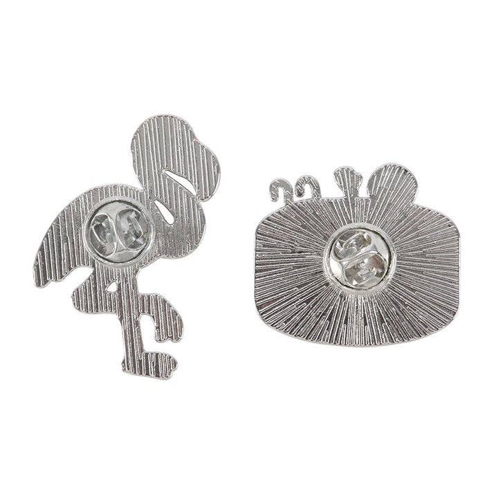 Dead Cool skelet og Flamin-goth flamingo emalje-pins sæt