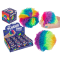 Plysblød squish-bold med regnbuemønster – 7,5 cm
