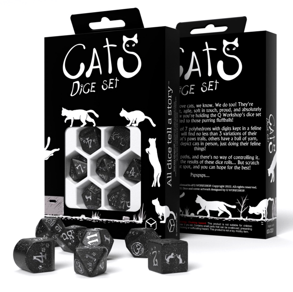 Cats Modern Dice Set Waffle fra Q-Workshop