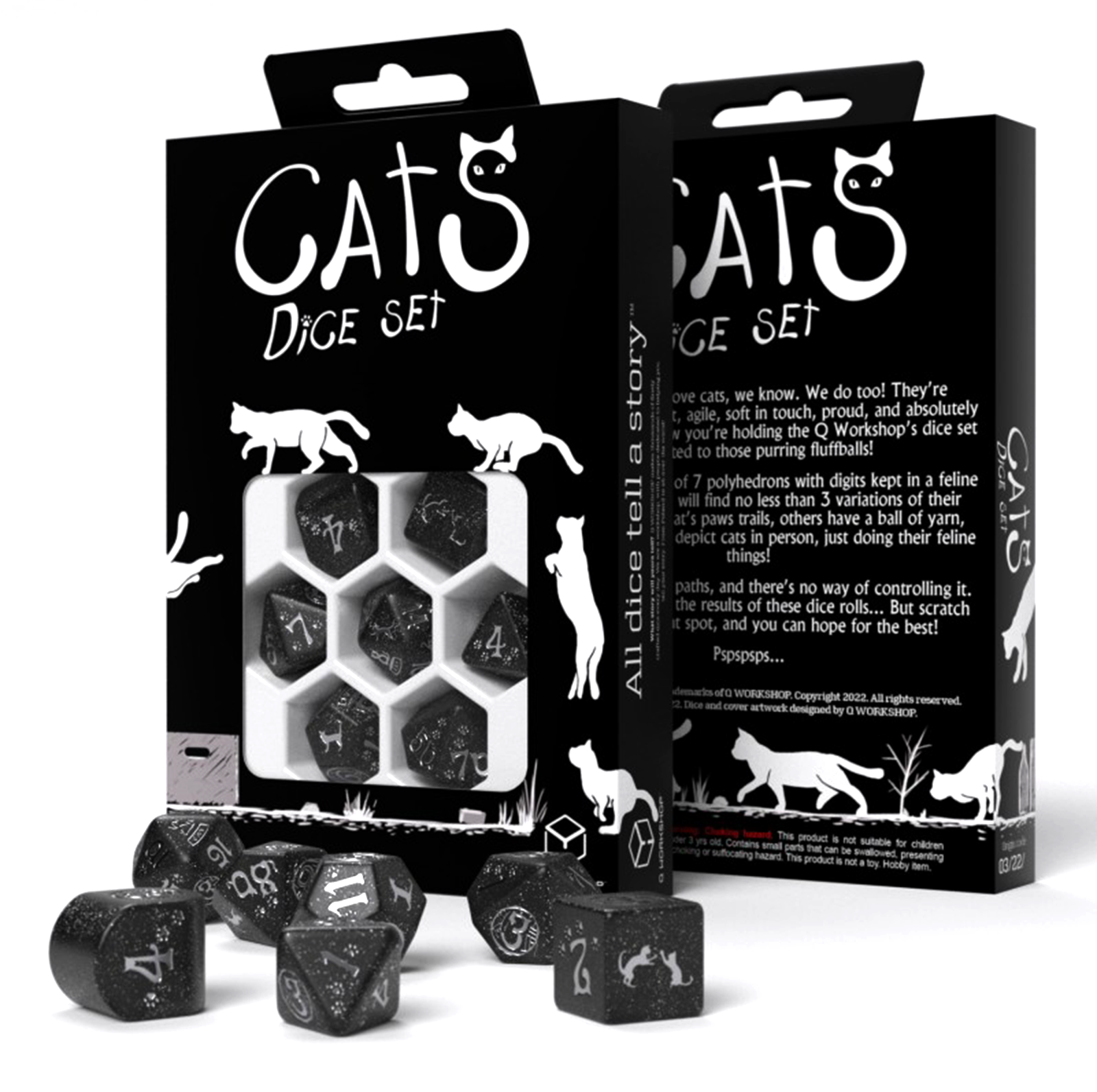 Cats Modern Dice Set Waffle fra Q-Workshop