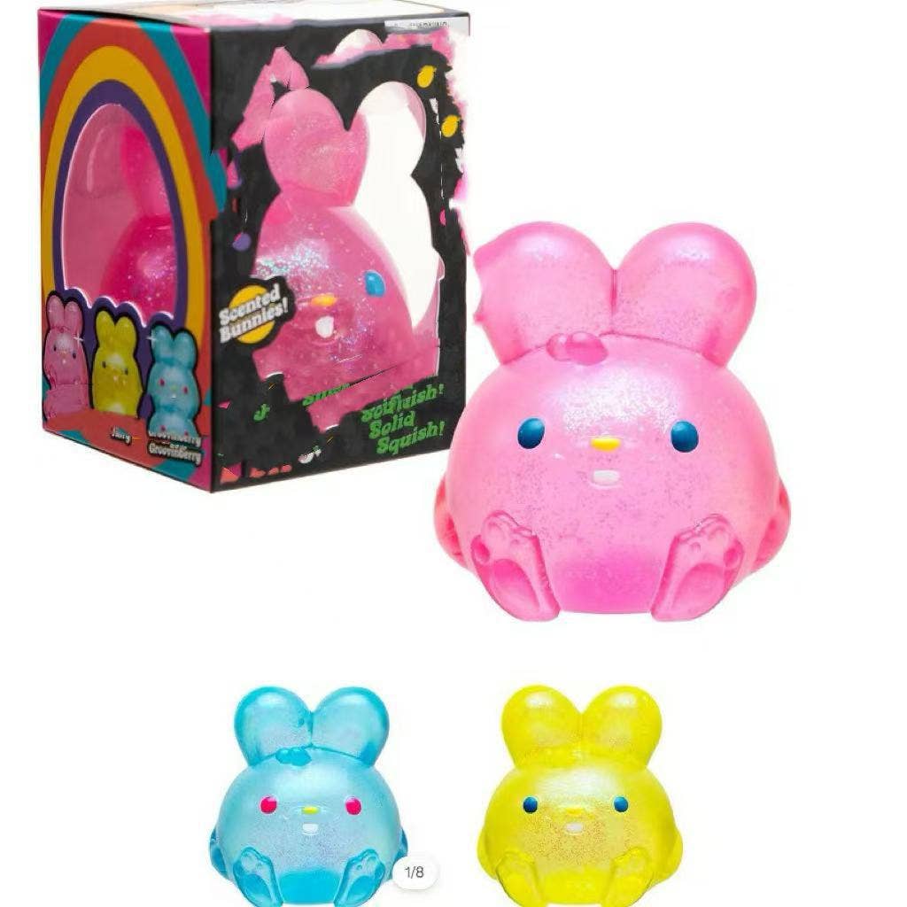 Kanin-squishy – Blødt klemmelegetøj i pastel