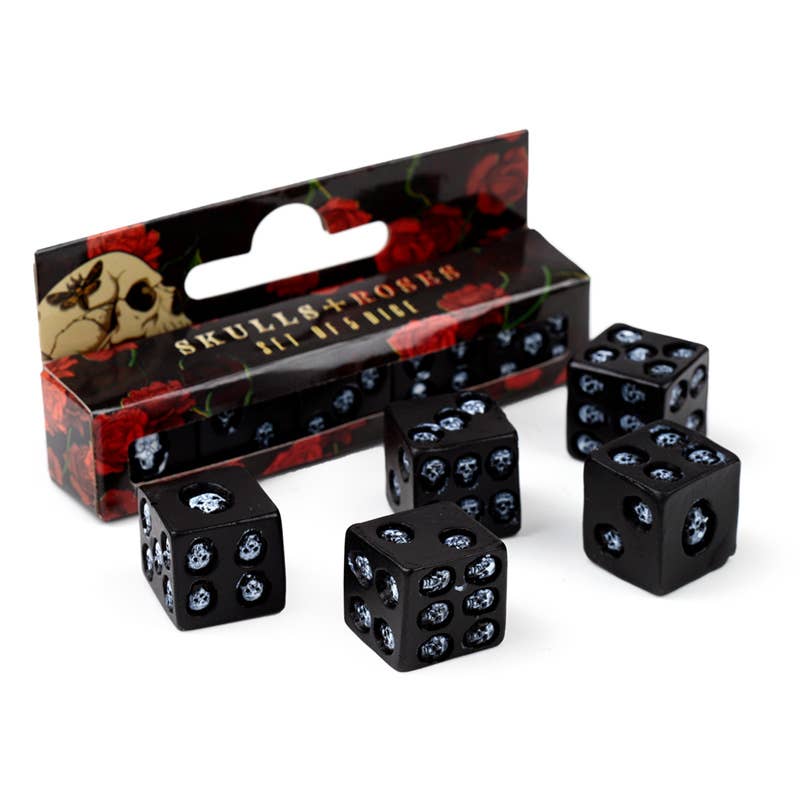 Sorte Kranieterninger i Harpiks – Sæt med 5 – Puckator | Skulls&Bones