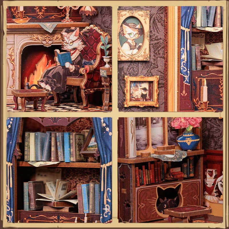 Tale of Cat's Study - Book Nook fra CUTEBEE