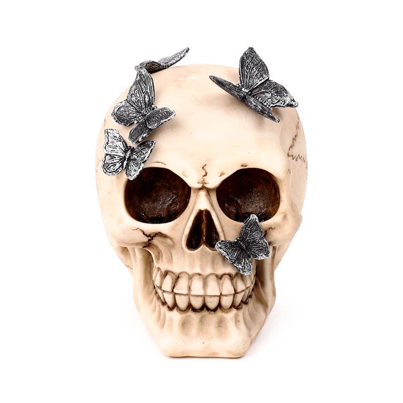 Skull med Metalliske Sommerfugle