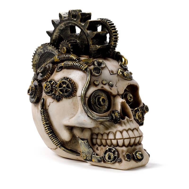 Steampunk Skull med Tandhjul og Fjedre