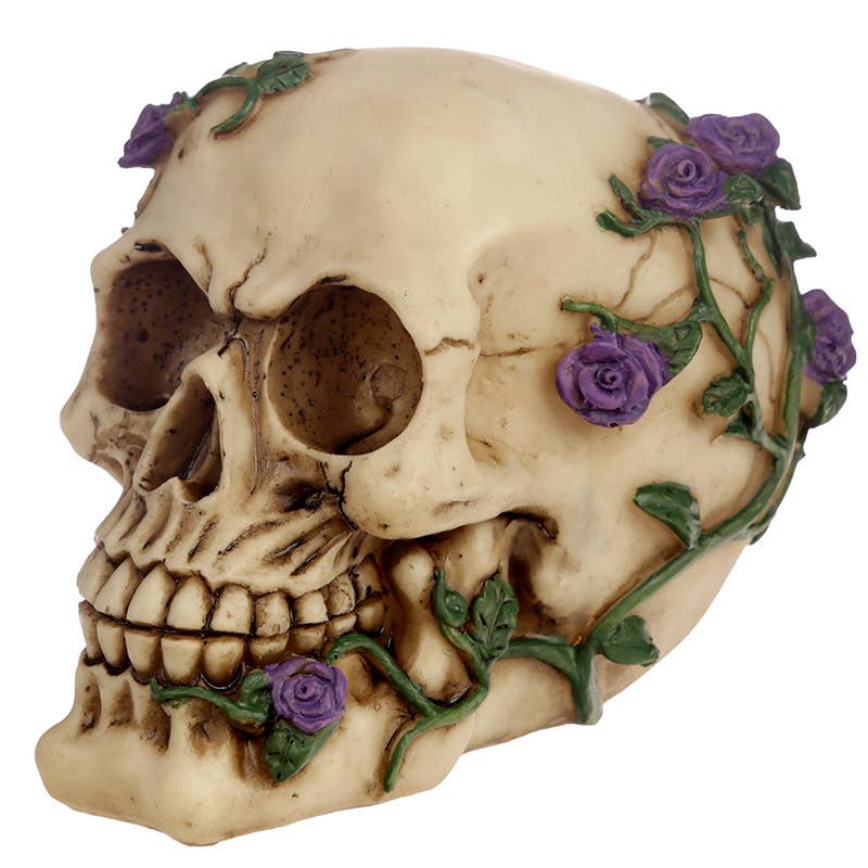 Skull med Lilla Roser