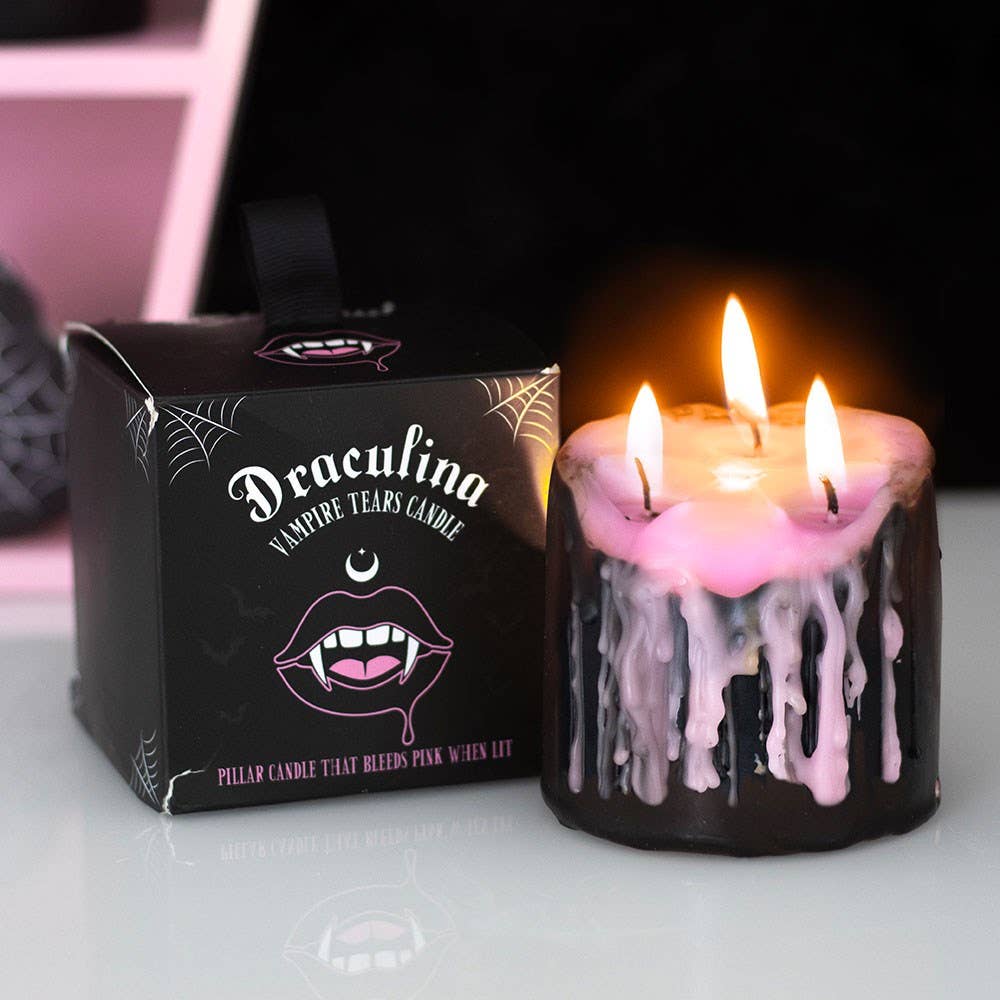 Pretty Deadly lyserødt søjlelys med vampyrtårer
