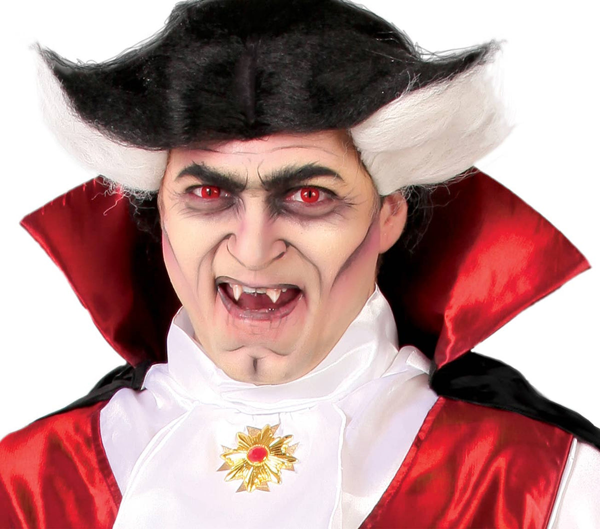 Vampyrkostume til voksne – str. L (52–54), bordeaux og sort