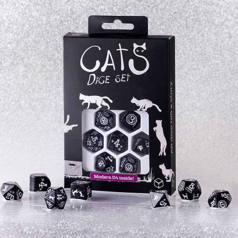 Cats Modern Dice Set Waffle fra Q-Workshop