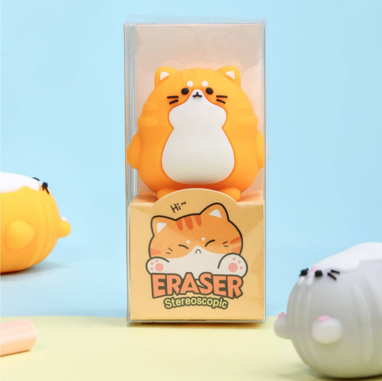 Kawaii Kat Viskelæder – 3D Japanese Style