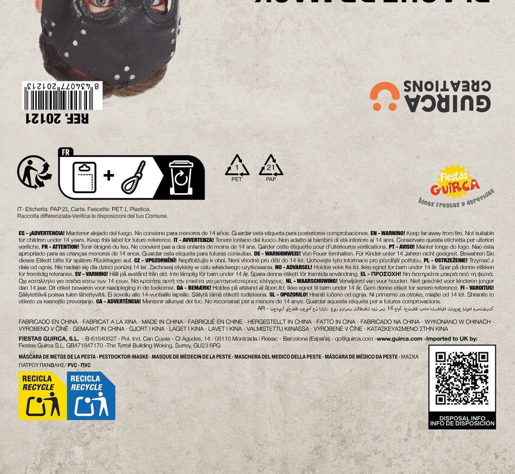 Sort pestlægemaske med næb – cosplaymaske i PVC