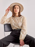 CHOKLATE PARIS - Bluse med teksturerede rosetter