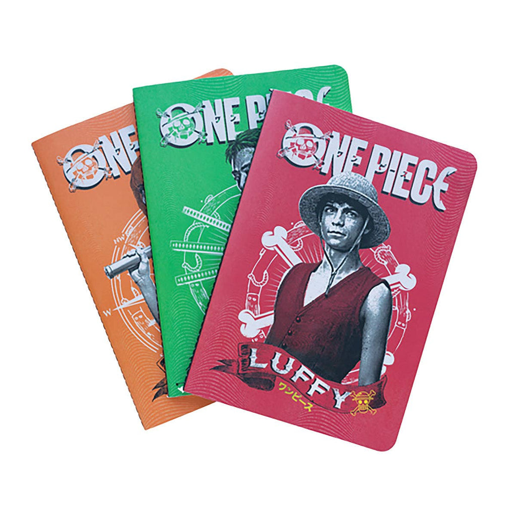 One Piece Notesbogsæt – A5 med Luffy, Zoro & Nami (3 stk.)