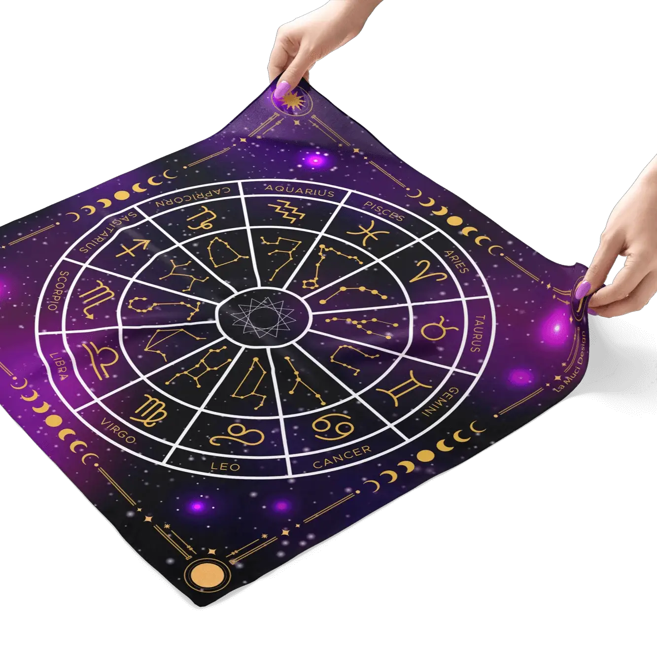 LA MUCI DESIGN – Lilla Zodiac Silkeklæde til tarot og altar