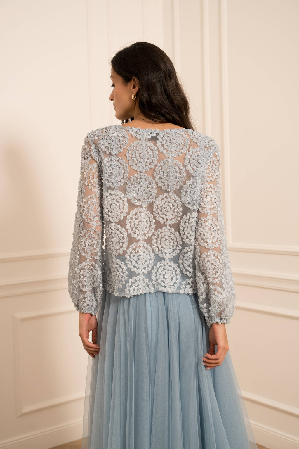 CHOKLATE PARIS - Bluse med teksturerede rosetter