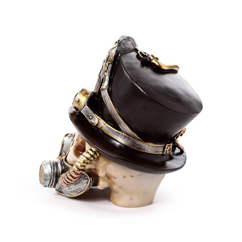 Steampunk-kranie med gasmaske og høj hat
