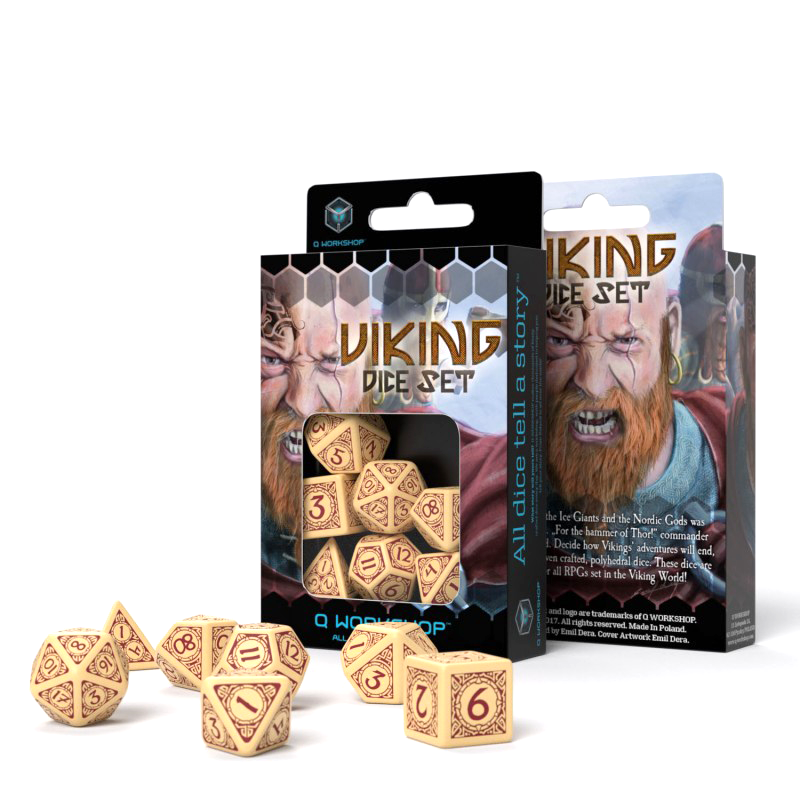 Viking Terningsæt – Beige & Burgundy