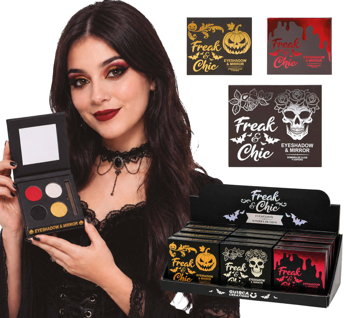Øjenskyggepalette med spejl – Freak & Chic – assorterede designs