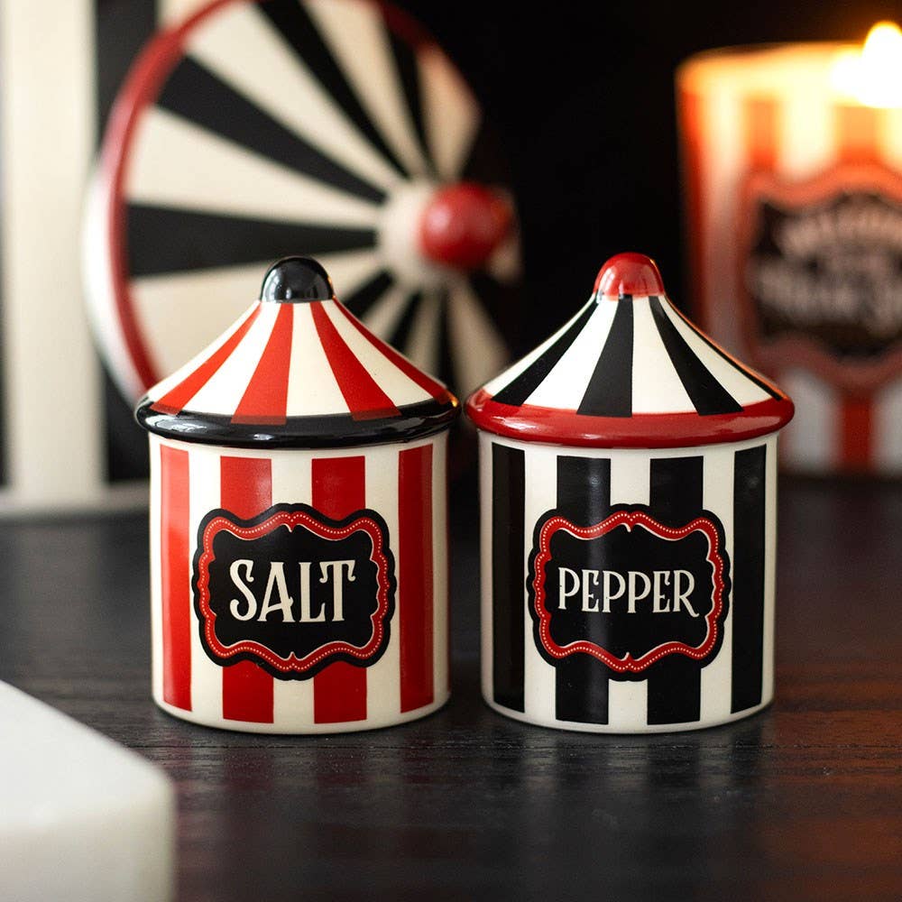 Mystic Circus cirkustelt salt- og peberbøsser