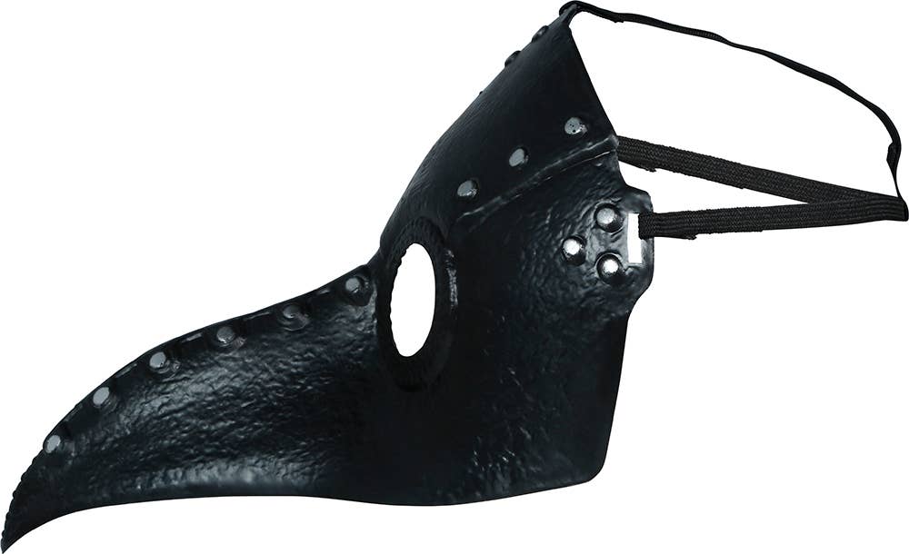 Sort pestlægemaske med næb – cosplaymaske i PVC