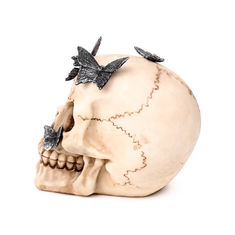 Skull med Metalliske Sommerfugle