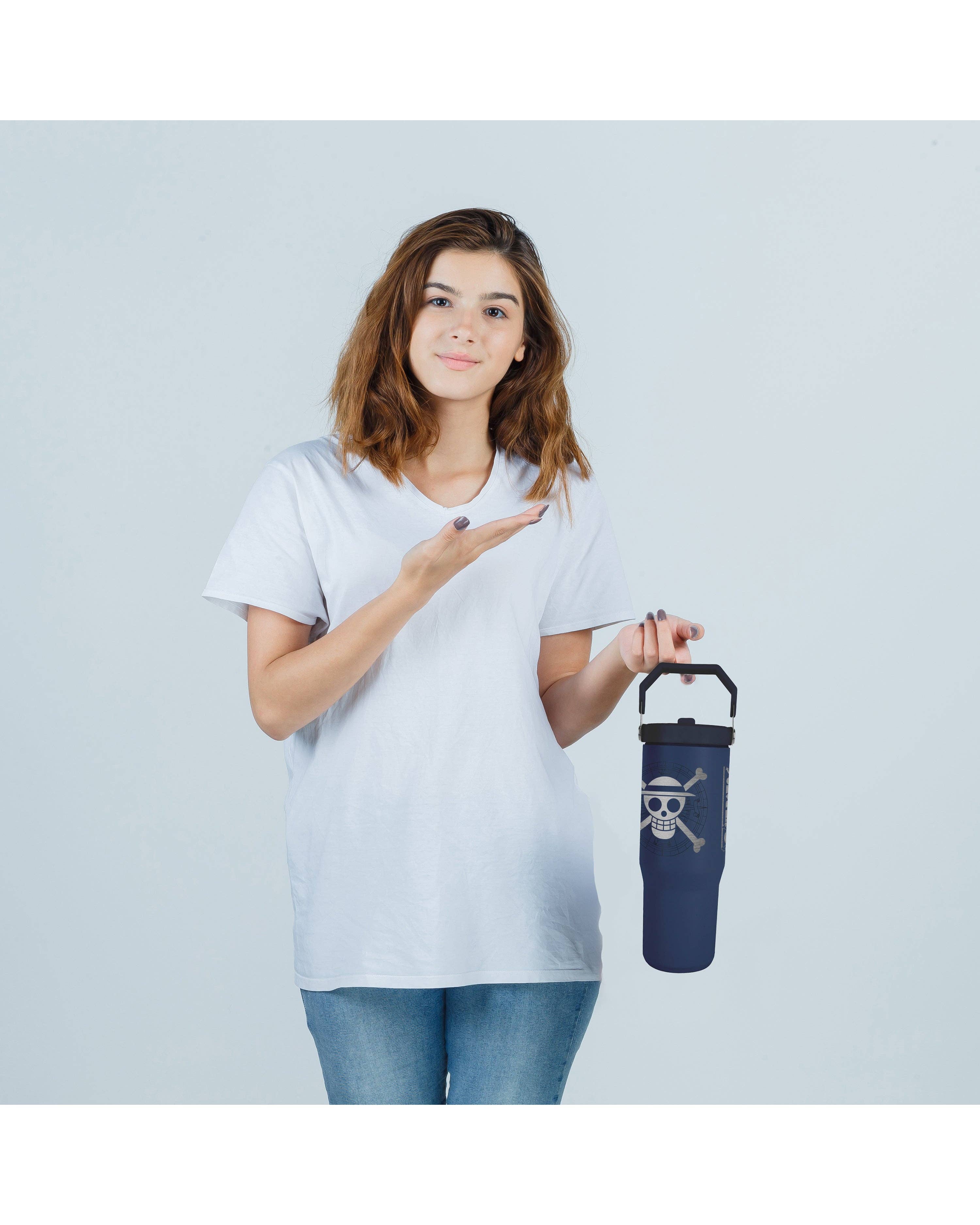 One Piece Tumbler – 30 oz med Håndtag & Flip-Sugерør