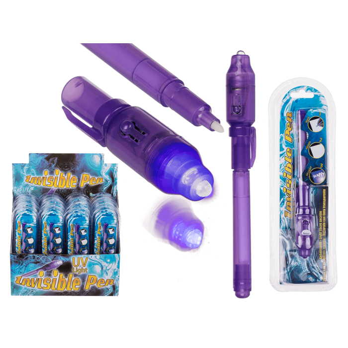 Spionpen med usynligt blæk og UV-lys