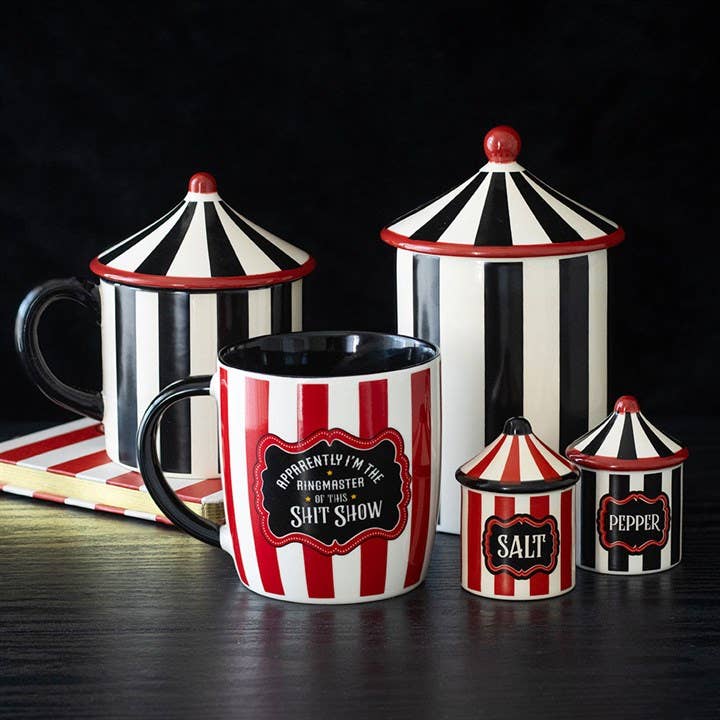 Mystic Circus cirkustelt salt- og peberbøsser