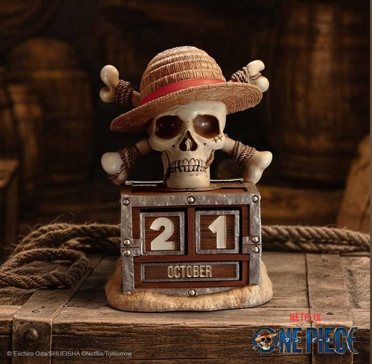 Nemesis Now – One Piece Jolly Roger Evig Kalender i Harpiks | Skulls&Bones