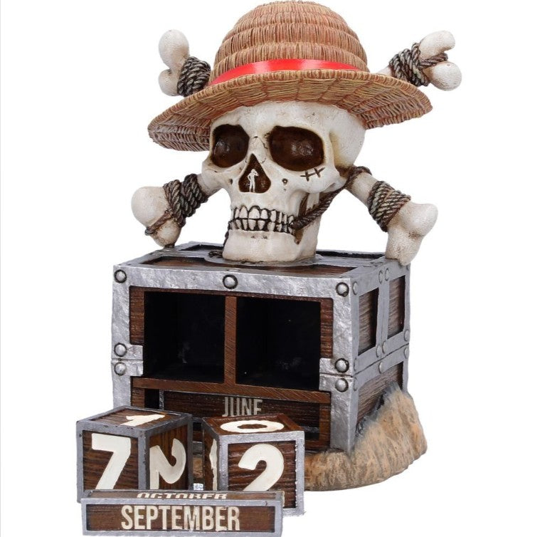 Nemesis Now – One Piece Jolly Roger Evig Kalender i Harpiks | Skulls&Bones
